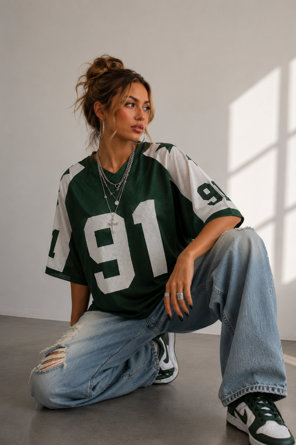 Oversized Sport Jersey | Numeric Print | Y2K Streetwear