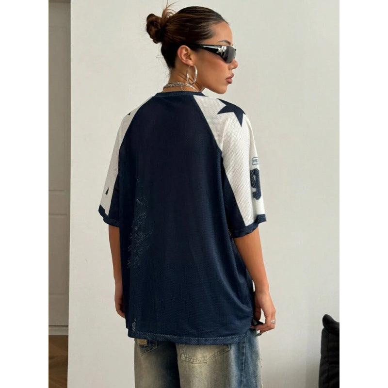 Oversized Sport Jersey | Numeric Print | Y2K Streetwear