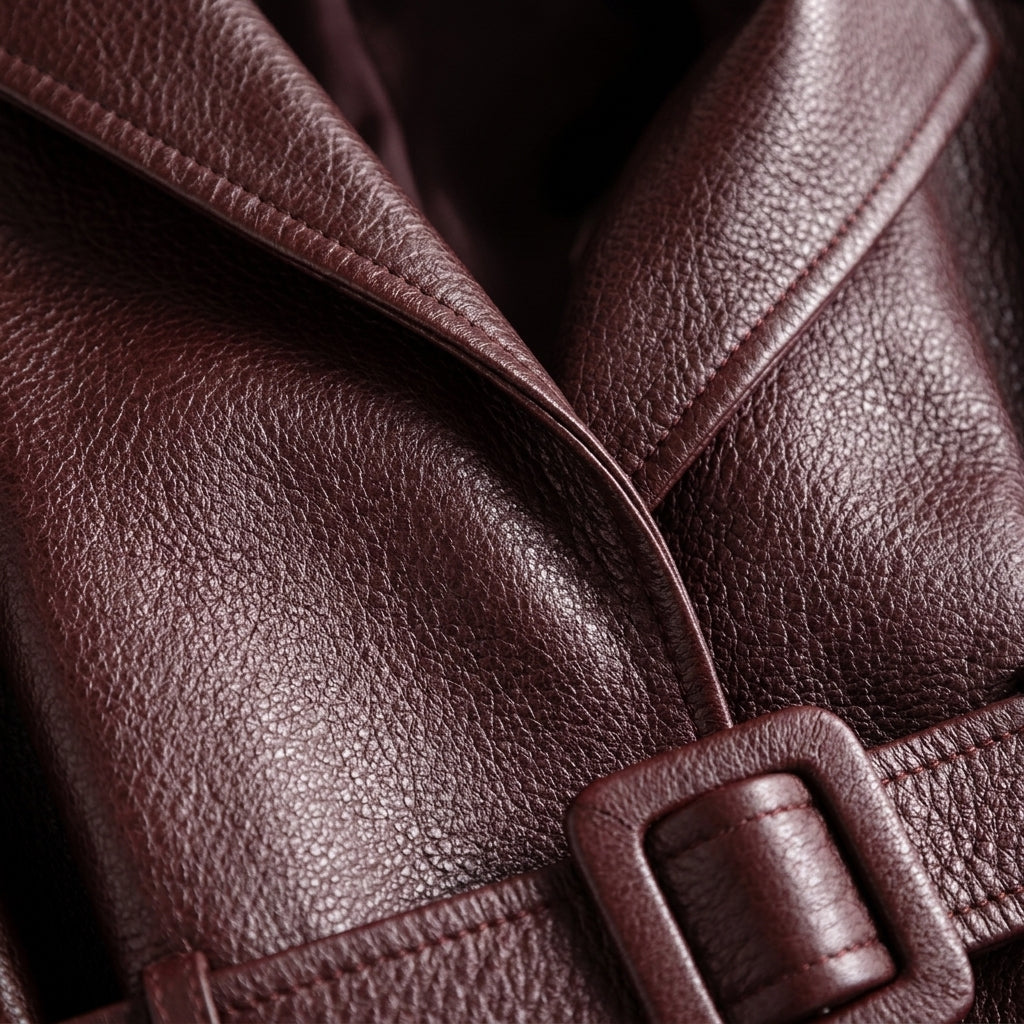 Women fitted faux leather jacket with shearling collar in brown and black