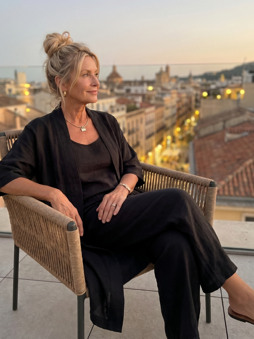 Women's Linen Set | Wide Leg, Longline Cardigan | Three Piece