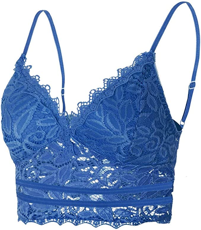 Lace Bralette | Women's Crop Top, Adjustable Straps | Soft, Stretchy