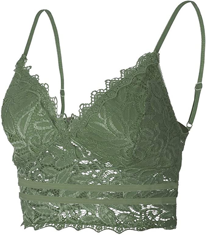 Lace Bralette | Women's Crop Top, Adjustable Straps | Soft, Stretchy