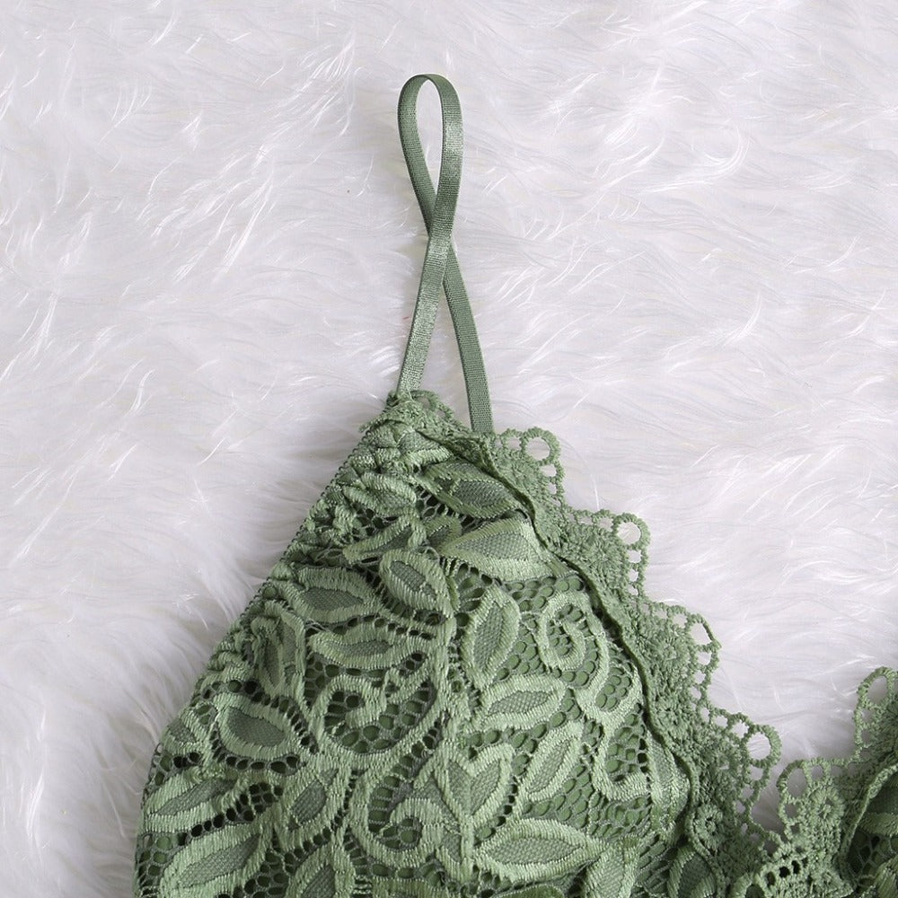 Lace Bralette | Women's Crop Top, Adjustable Straps | Soft, Stretchy