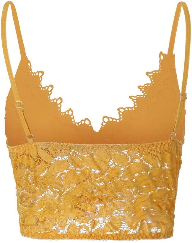 Lace Bralette | Women's Crop Top, Adjustable Straps | Soft, Stretchy