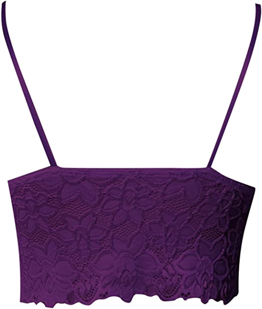 Lace Bralette | Women's Crop Top, Adjustable Straps | Soft, Stretchy
