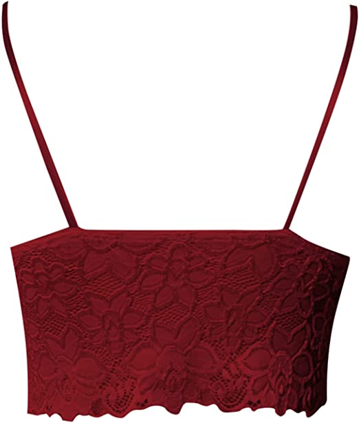 Lace Bralette | Women's Crop Top, Adjustable Straps | Soft, Stretchy