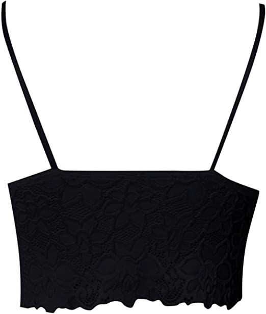 Lace Bralette | Women's Crop Top, Adjustable Straps | Soft, Stretchy