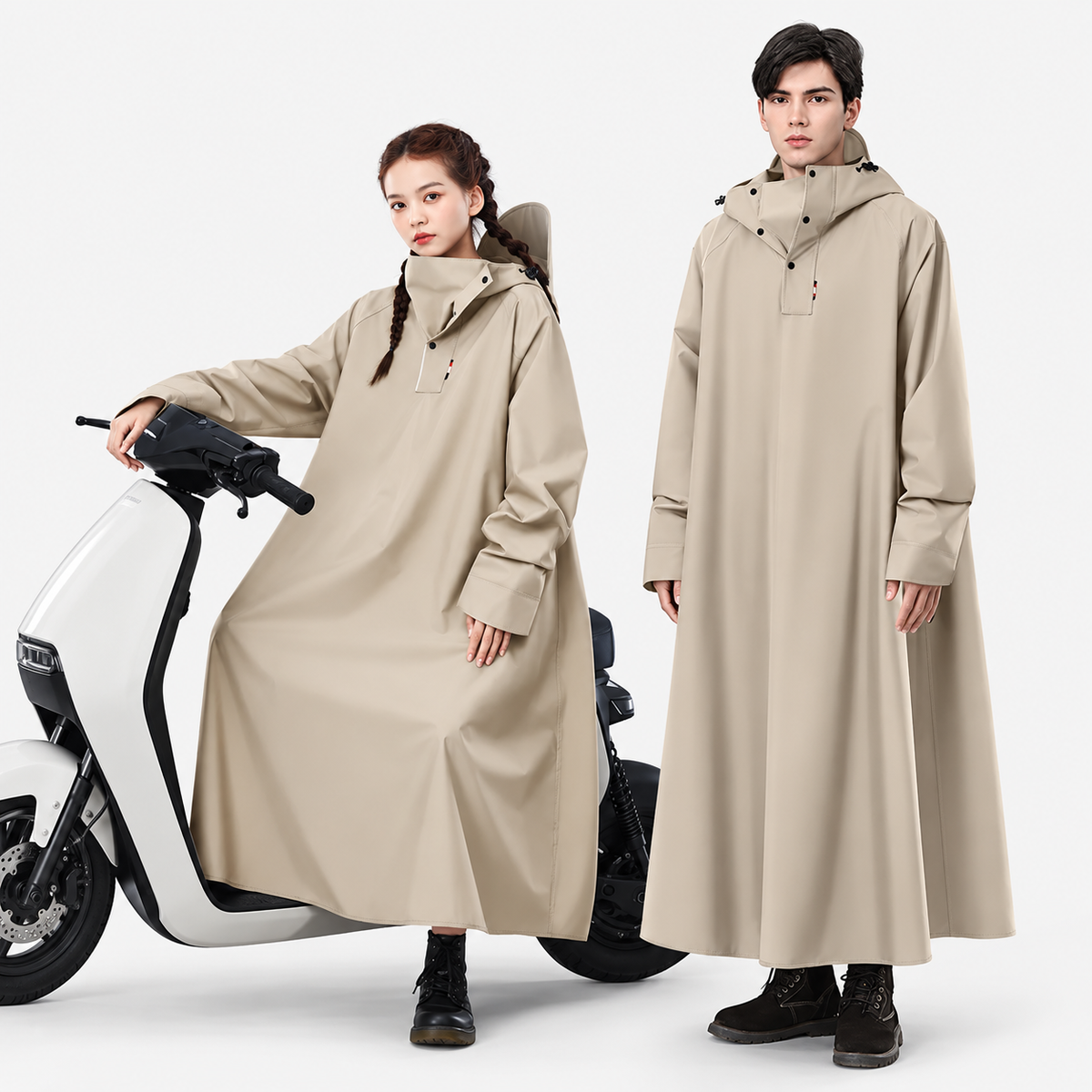 Unisex Rain Poncho | Waterproof, Oversized | Hooded Long Raincoat