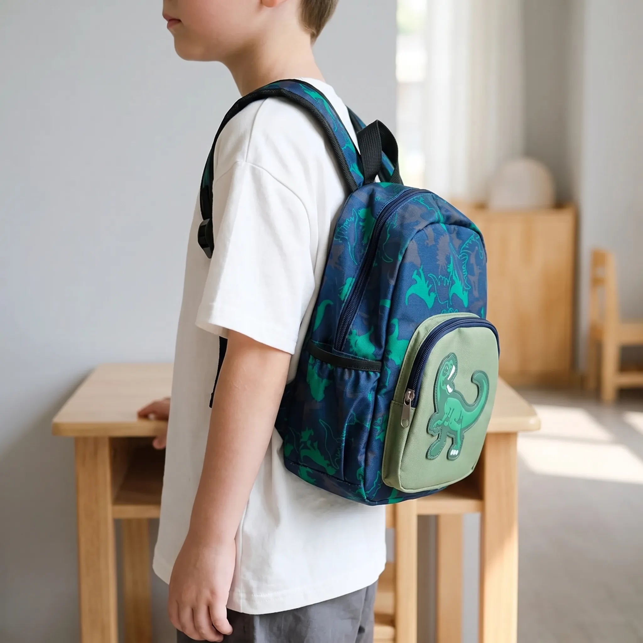 Kids Schoolbag | Dinosaur Cartoon Print, Compact Design