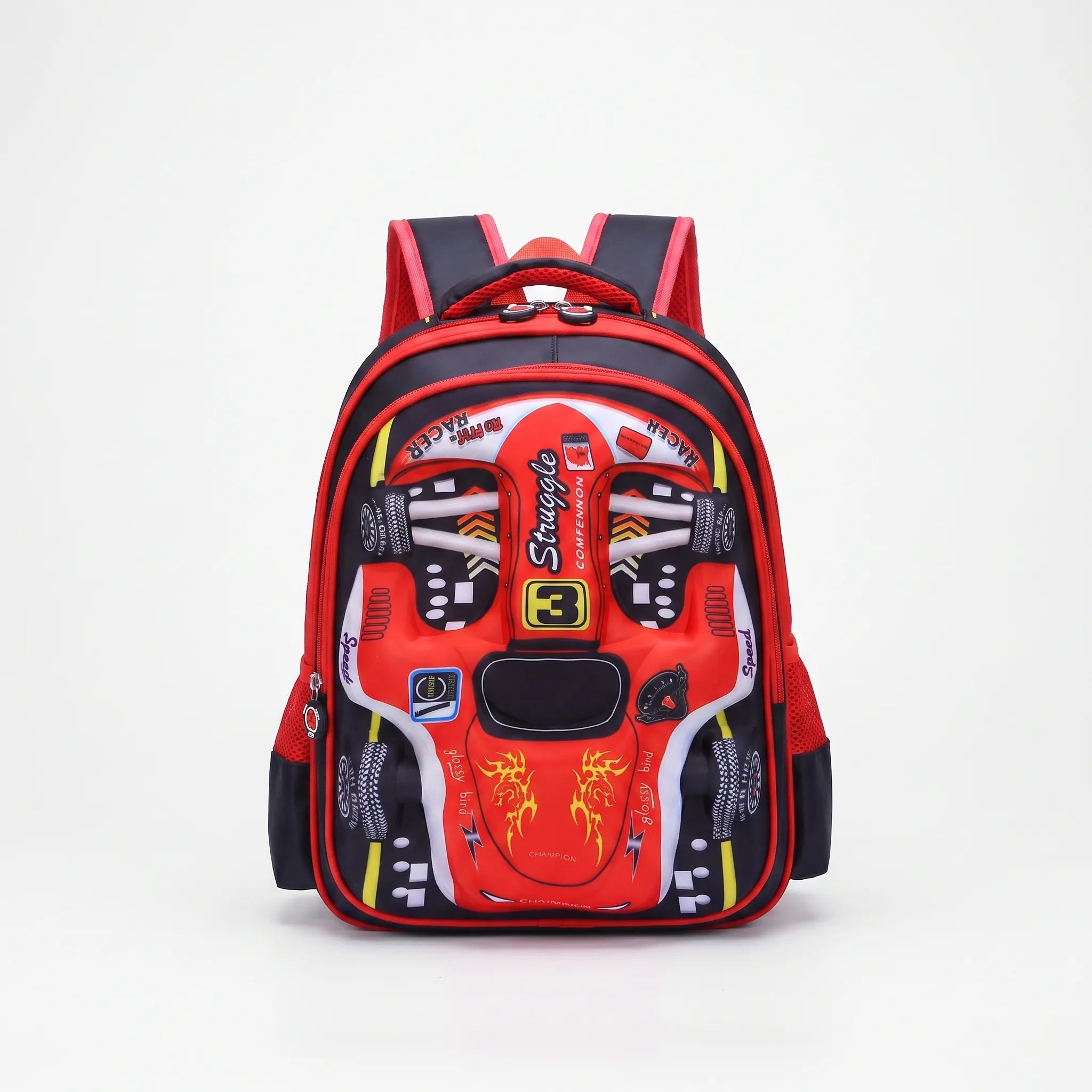 School Backpack | 3D Racing Car Design | Kids Rucksack