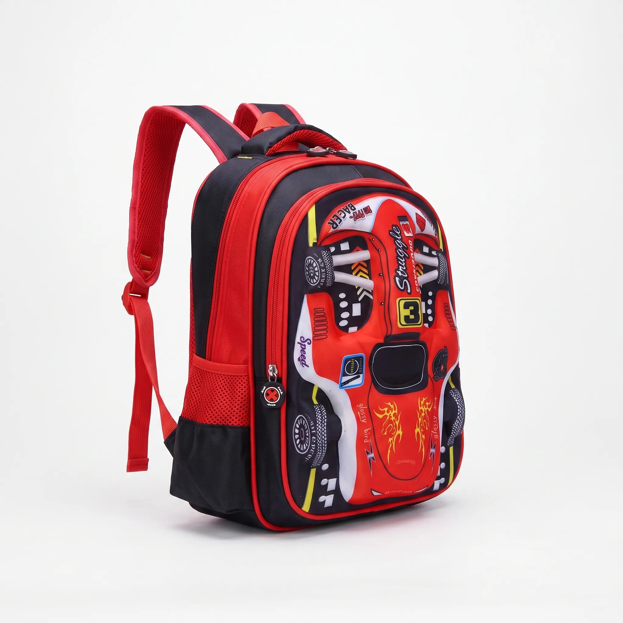 School Backpack | 3D Racing Car Design | Kids Rucksack