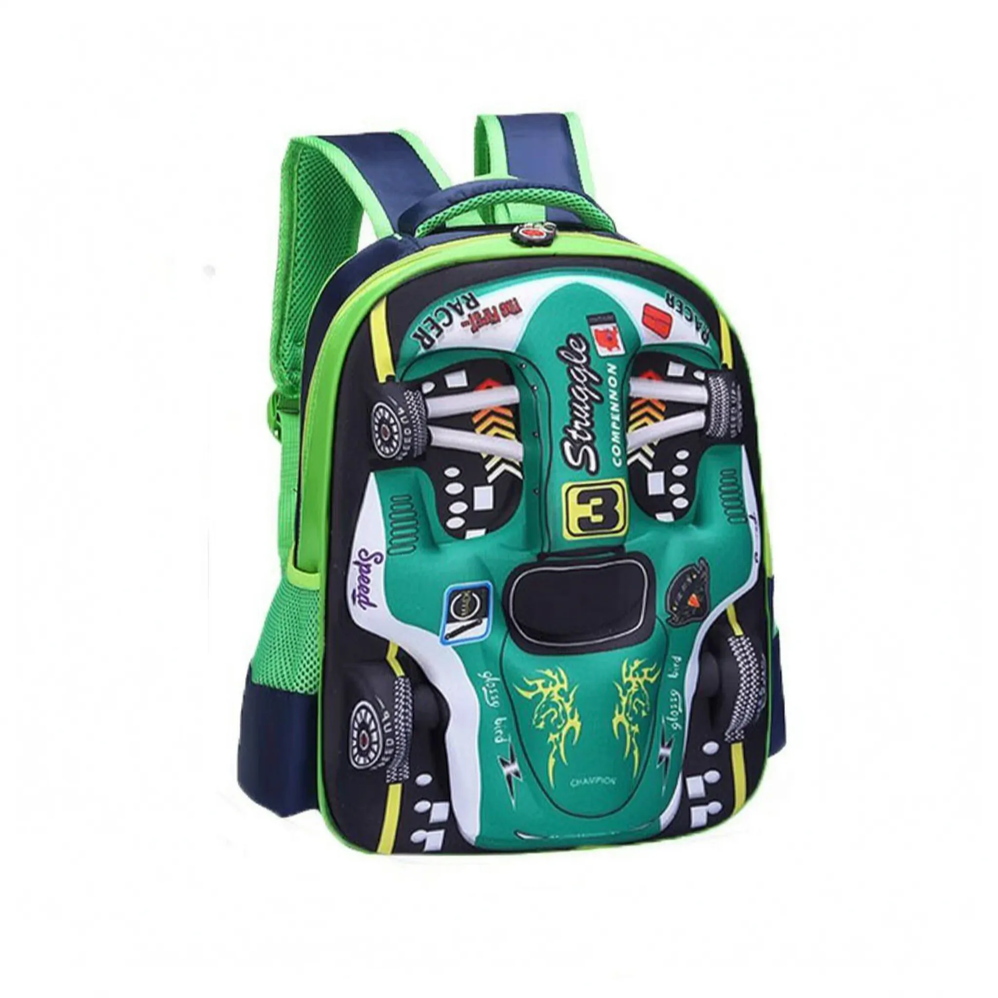 School Backpack | 3D Racing Car Design | Kids Rucksack