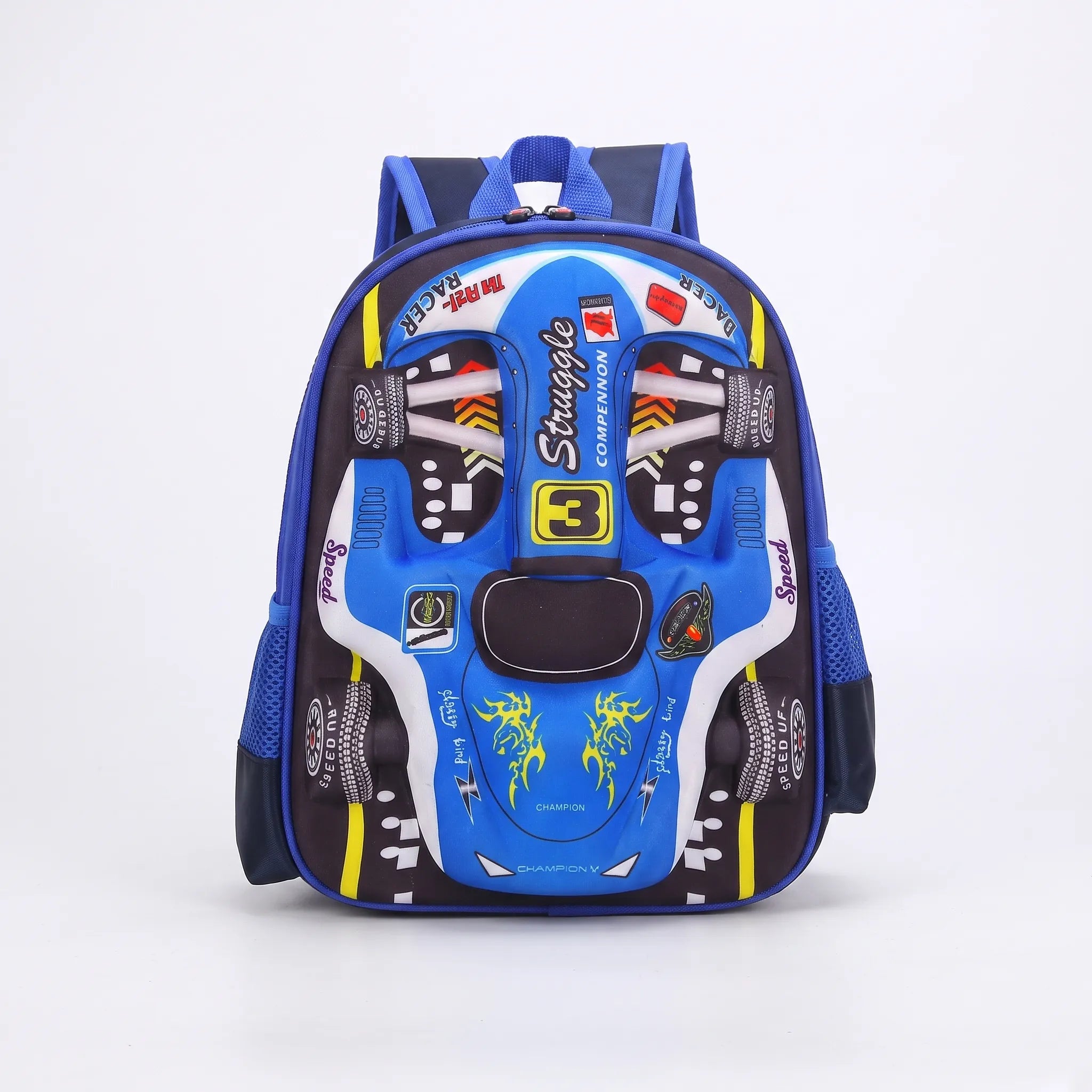 School Backpack | 3D Racing Car Design | Kids Rucksack