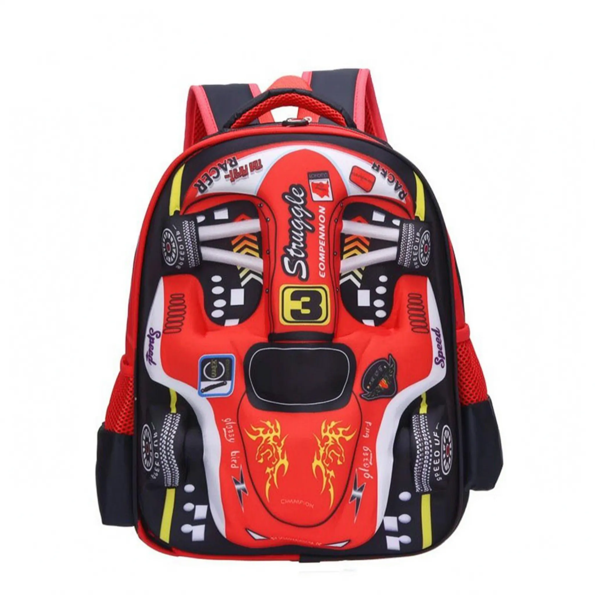 School Backpack | 3D Racing Car Design | Kids Rucksack