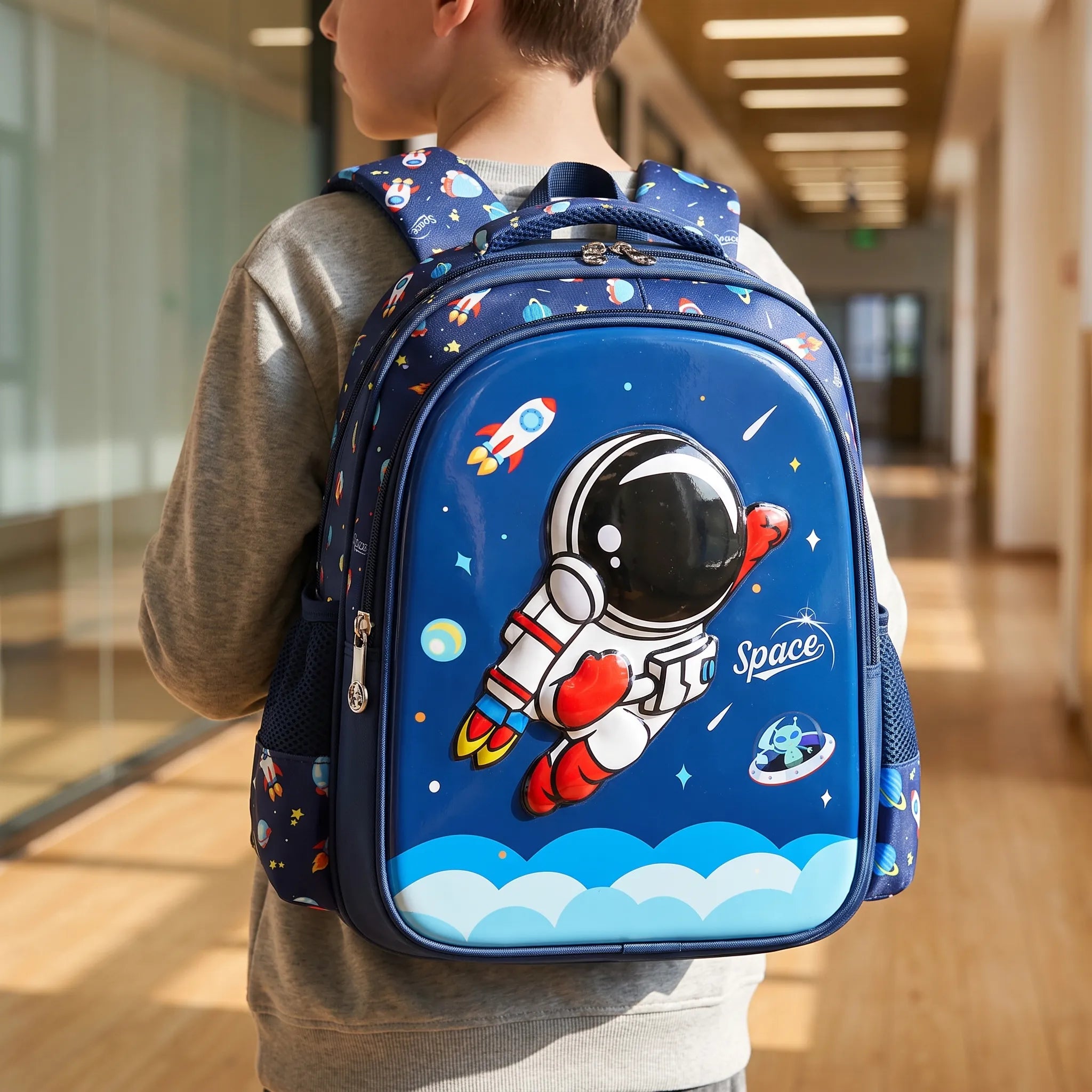 School Backpack | 3D Space Design, 20-35L | Kids Rucksack