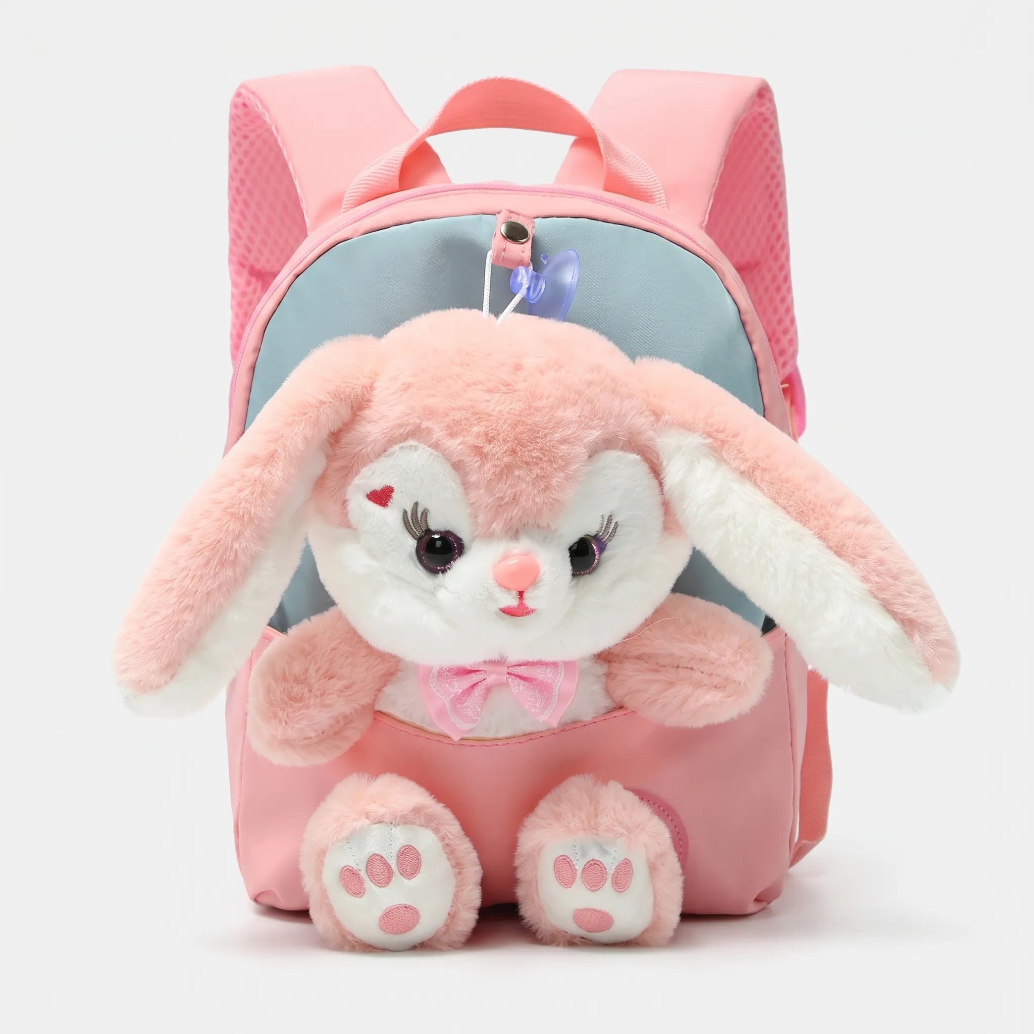 Kids School Backpack | Plush Toy Companion, Removable Rabbit
