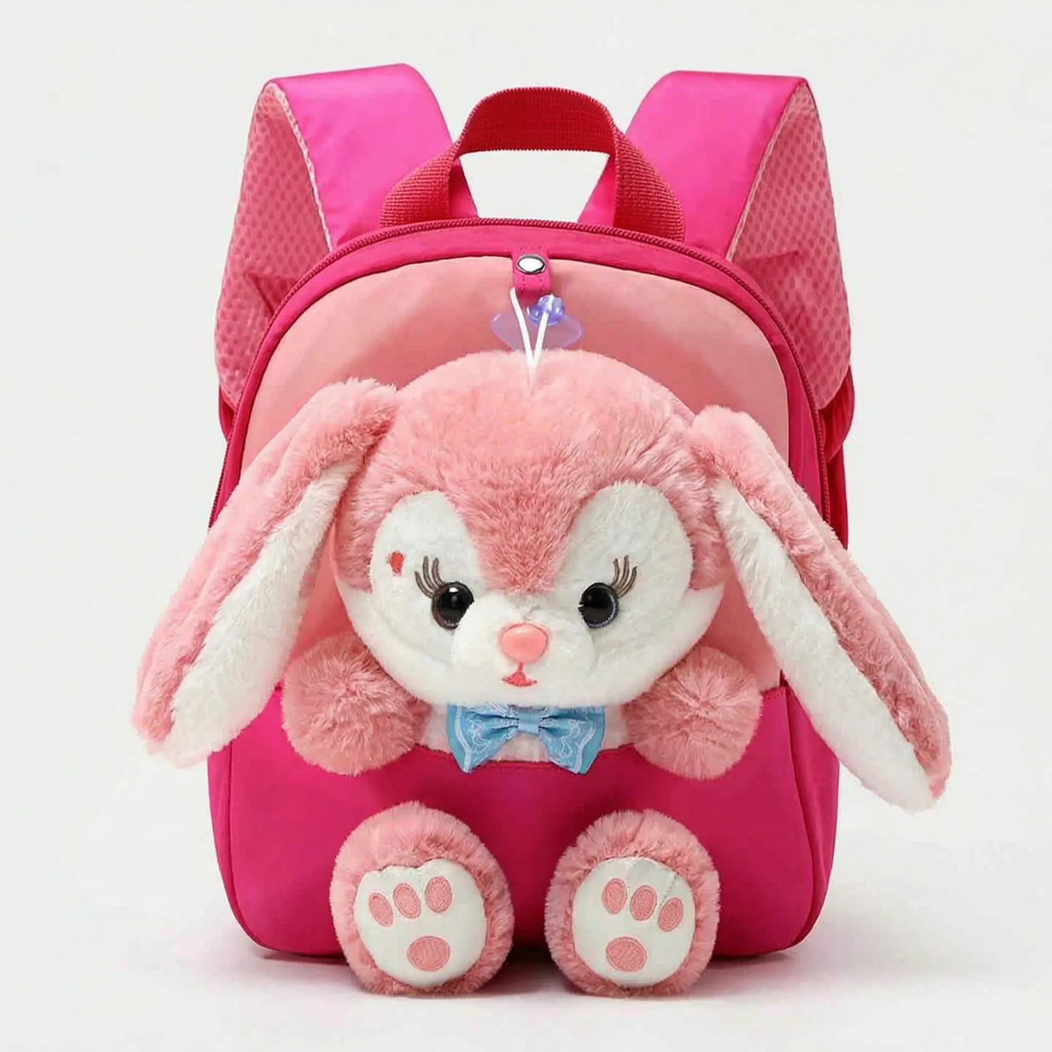 Kids School Backpack | Plush Toy Companion, Removable Rabbit