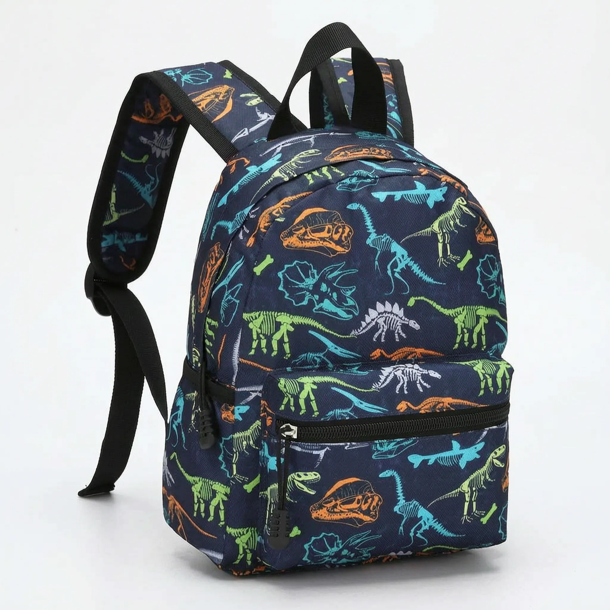 Kids Schoolbag | Light Blue with Vehicle Print | 30x23cm