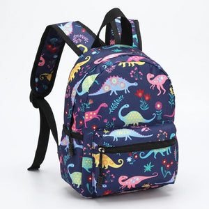Kids Schoolbag | Light Blue with Vehicle Print | 30x23cm