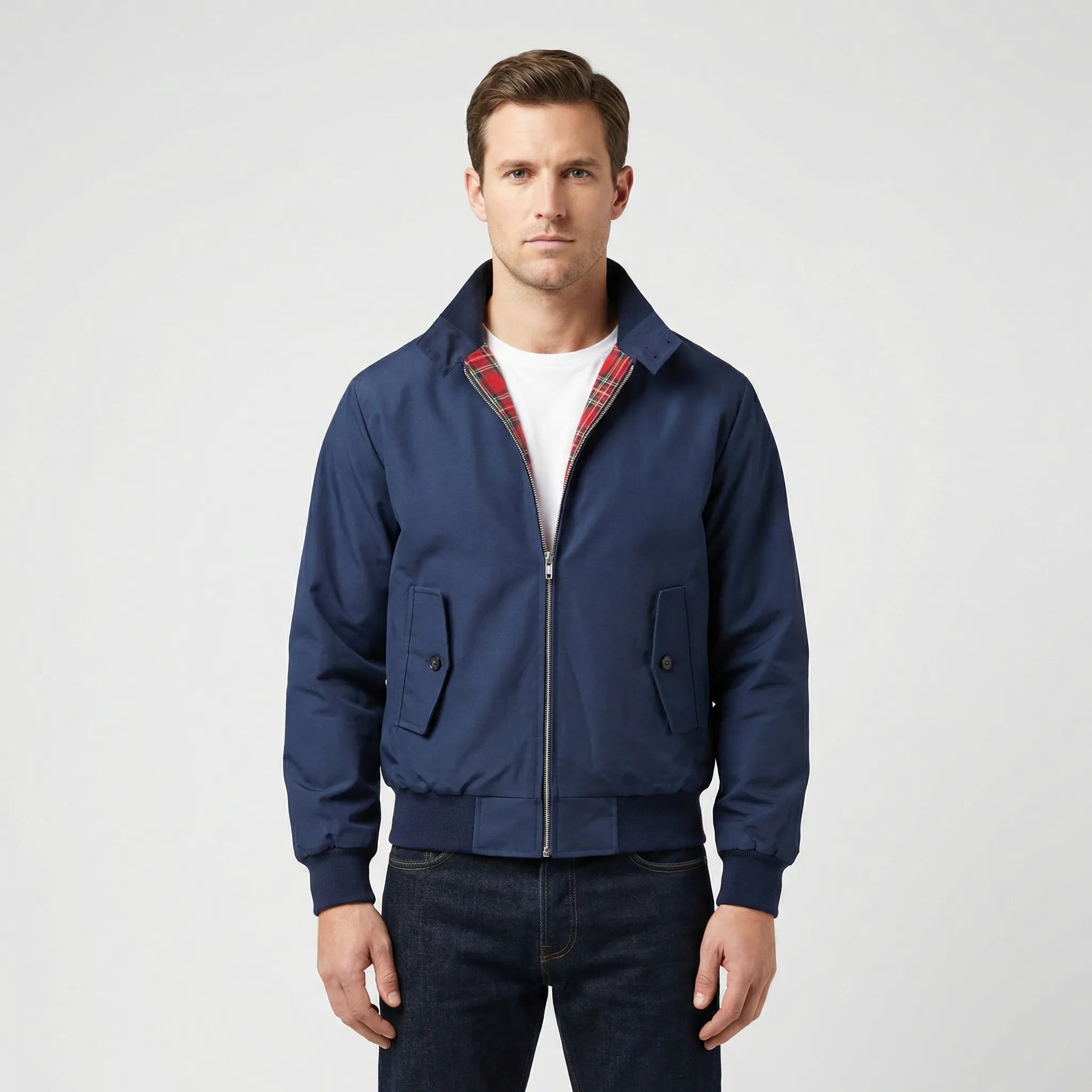 Men's Harrington Jacket | Classic Cut, Checked Lining