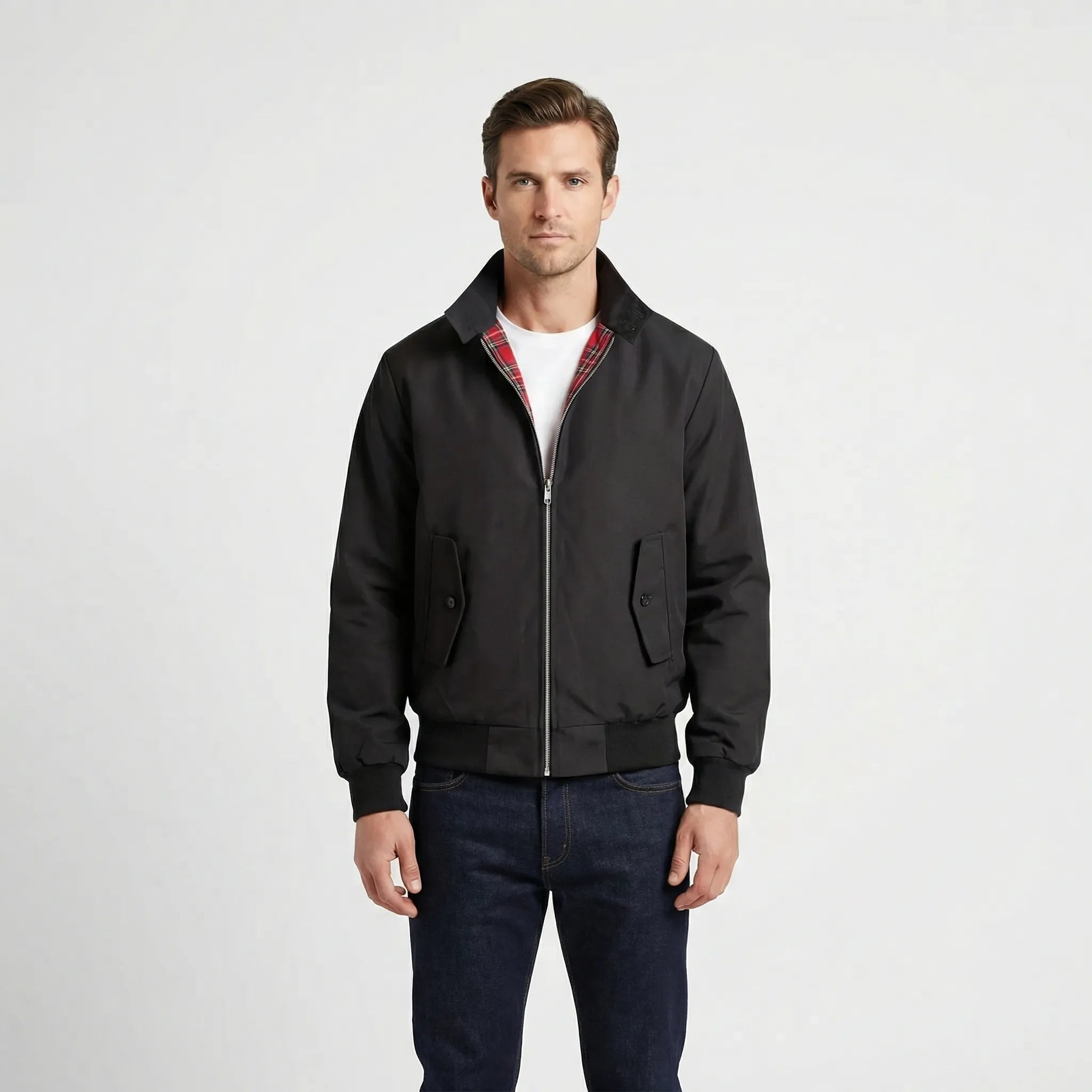 Men's Harrington Jacket | Classic Cut, Checked Lining