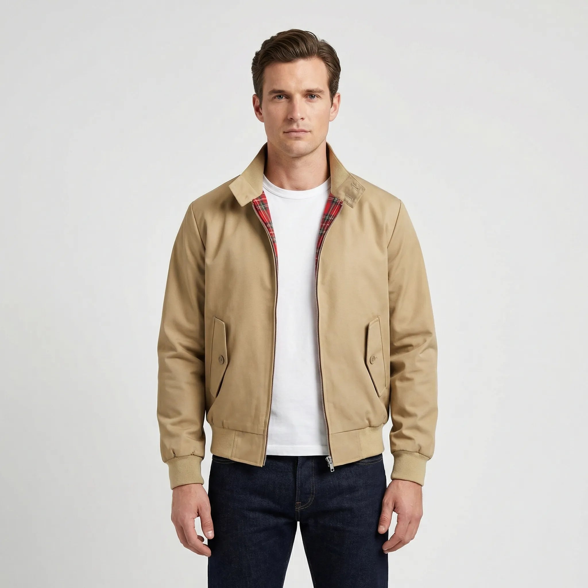 Men's Harrington Jacket | Classic Cut, Checked Lining