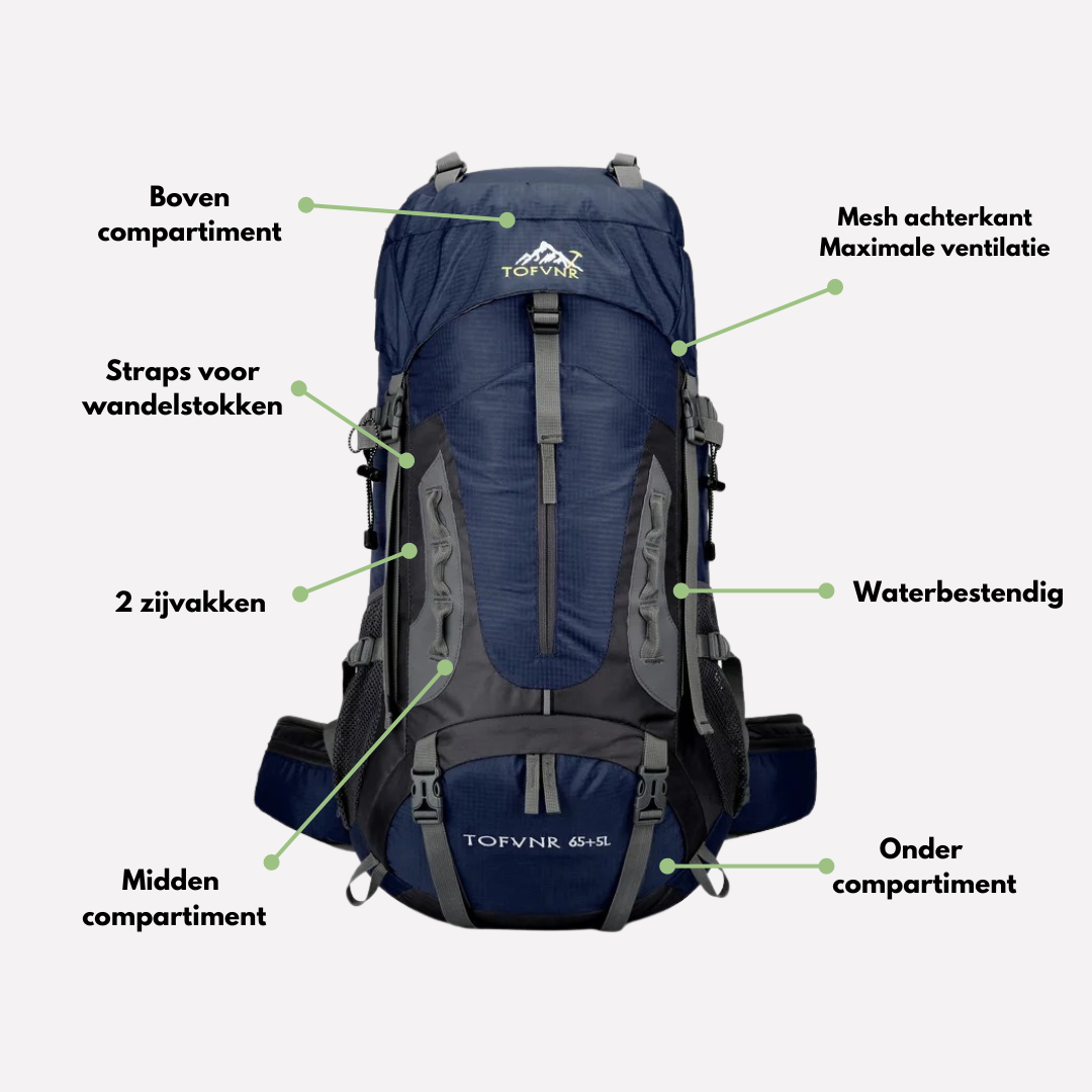 60L Hiking Backpack | Waterproof, Adjustable | For Hiking and Adventures