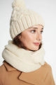 Women's Wool Beanie | Bobble Pom Pom, Cotton Lined | Warm Winter Hat