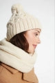 Women's Wool Beanie | Bobble Pom Pom, Cotton Lined | Warm Winter Hat