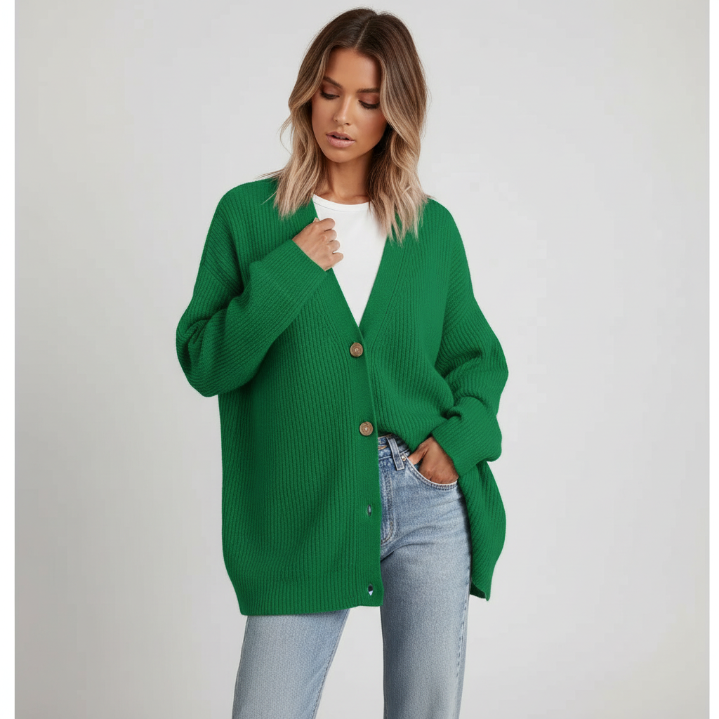 Women's Cardigan | V-Neck, Relaxed Fit | Warm Knit
