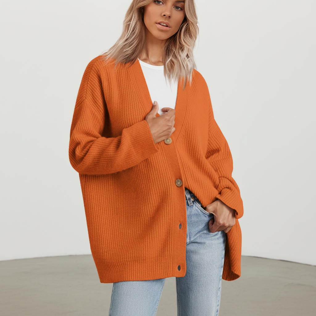 Women's Cardigan | V-Neck, Relaxed Fit | Warm Knit
