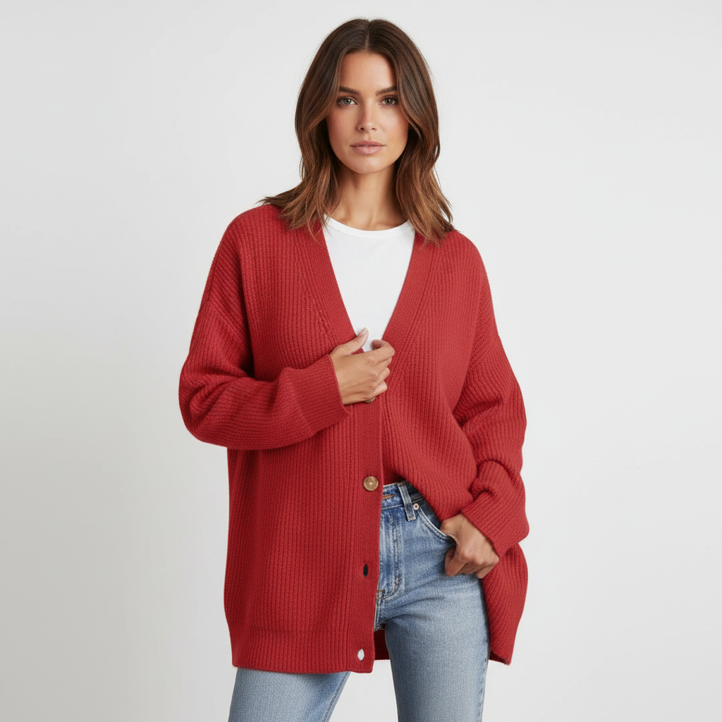 Women's Cardigan | V-Neck, Relaxed Fit | Warm Knit