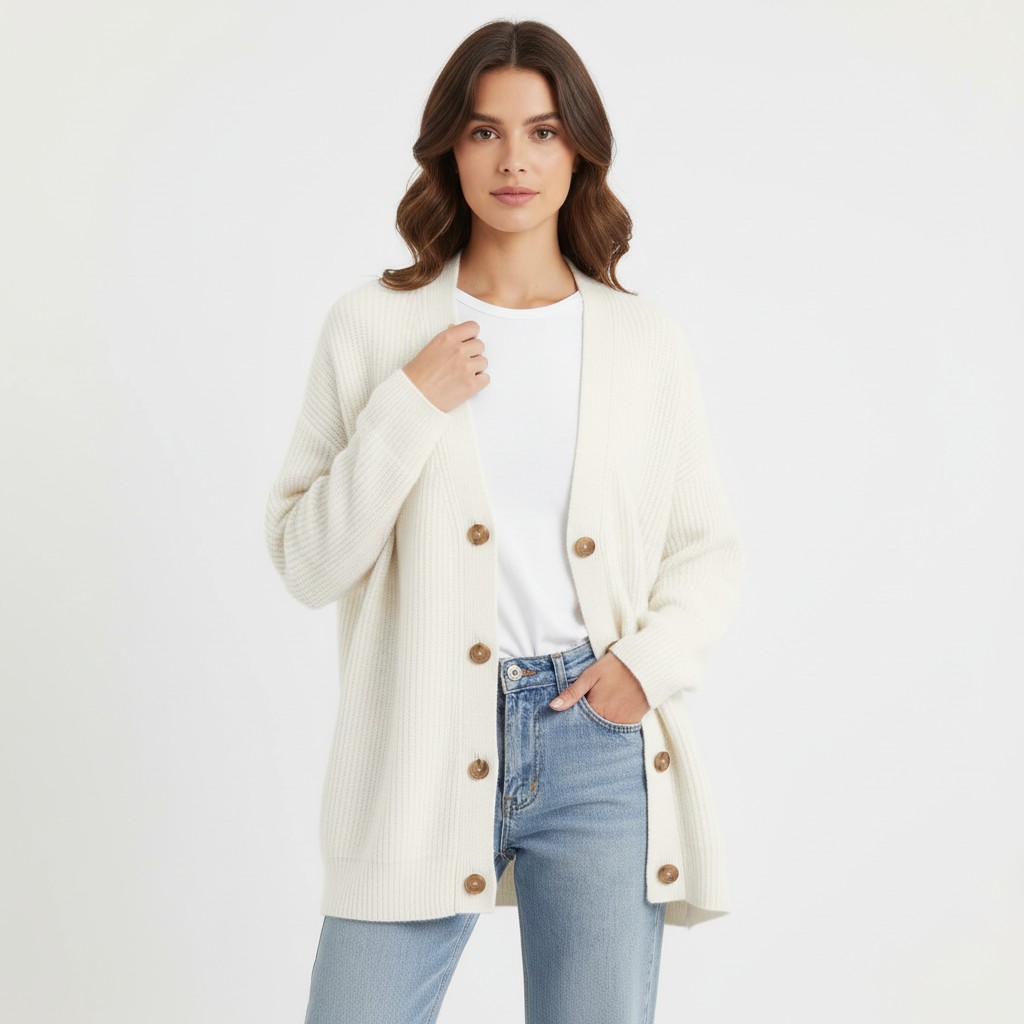 Women's Cardigan | V-Neck, Relaxed Fit | Warm Knit