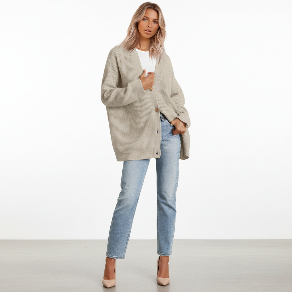Women's Cardigan | V-Neck, Relaxed Fit | Warm Knit