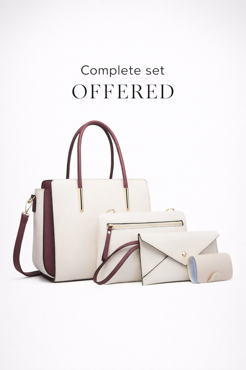 Large Laptop Work Bag | White Vegan Leather, Professional Tote
