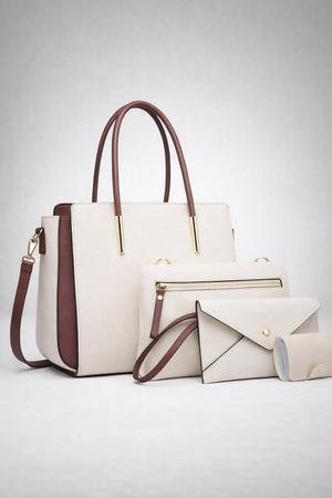 Large Laptop Work Bag | White Vegan Leather, Professional Tote