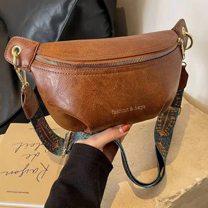 Women's Leather Fanny Pack | Adjustable Strap, Zipped Compartments