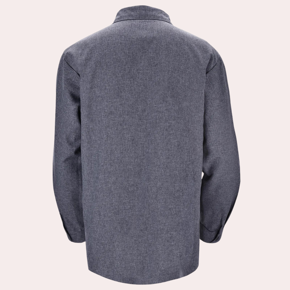 Men's Shirt | Classic, Long Sleeves | Linen Look, Business Casual | Button Closure
