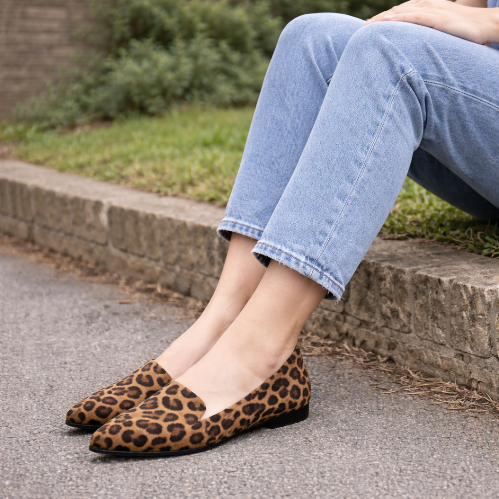 Women's Ballerina Flats | Leopard Print, Pointed Toe | Slip On Comfort