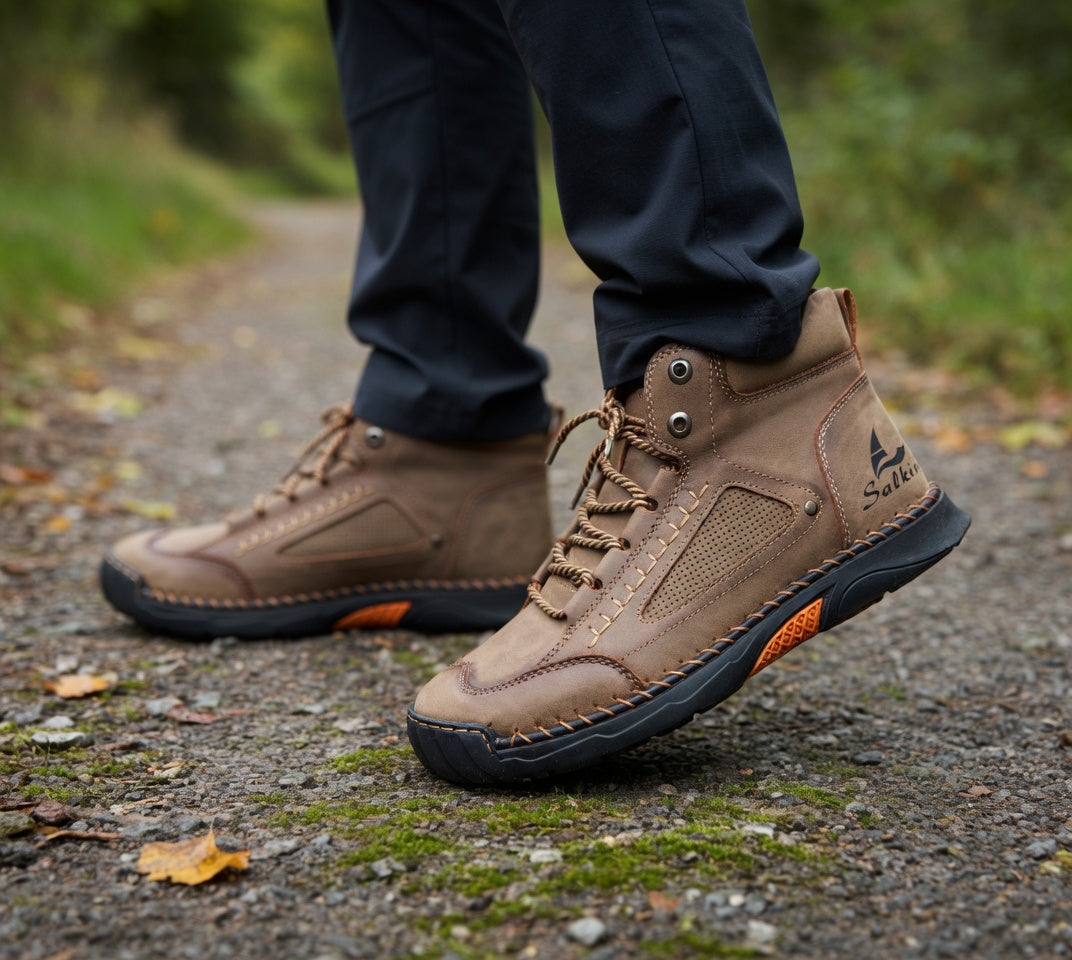 Waterproof Men's Ankle Boots - Non-Slip Sole - Rugged Grip