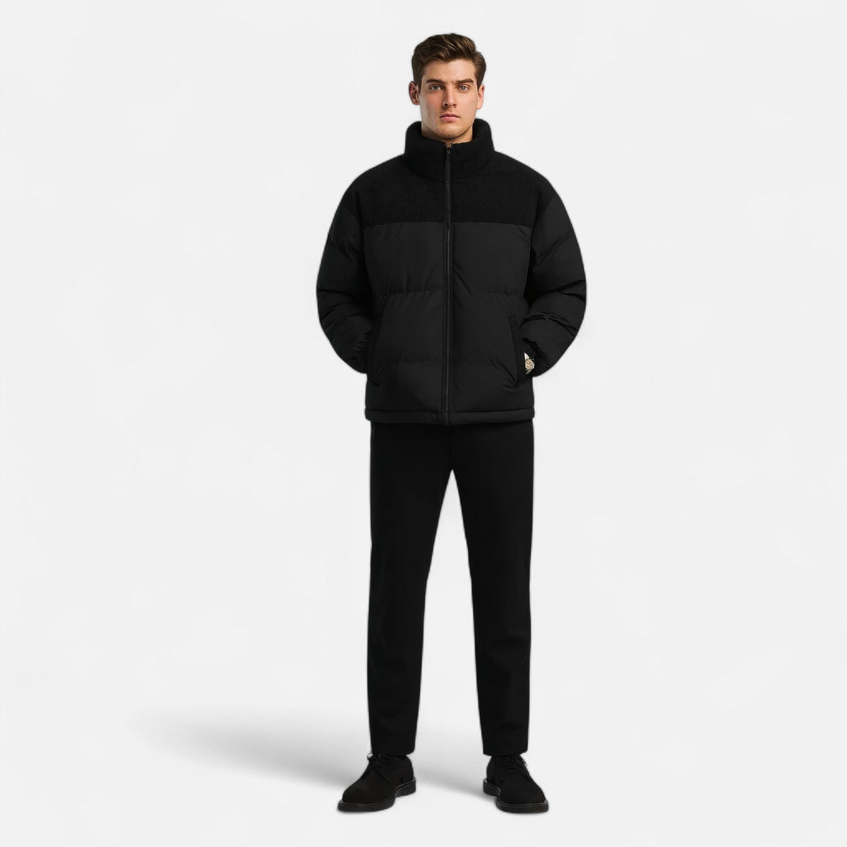 Mens puffer jacket quilted down insulated, lightweight winter jacket