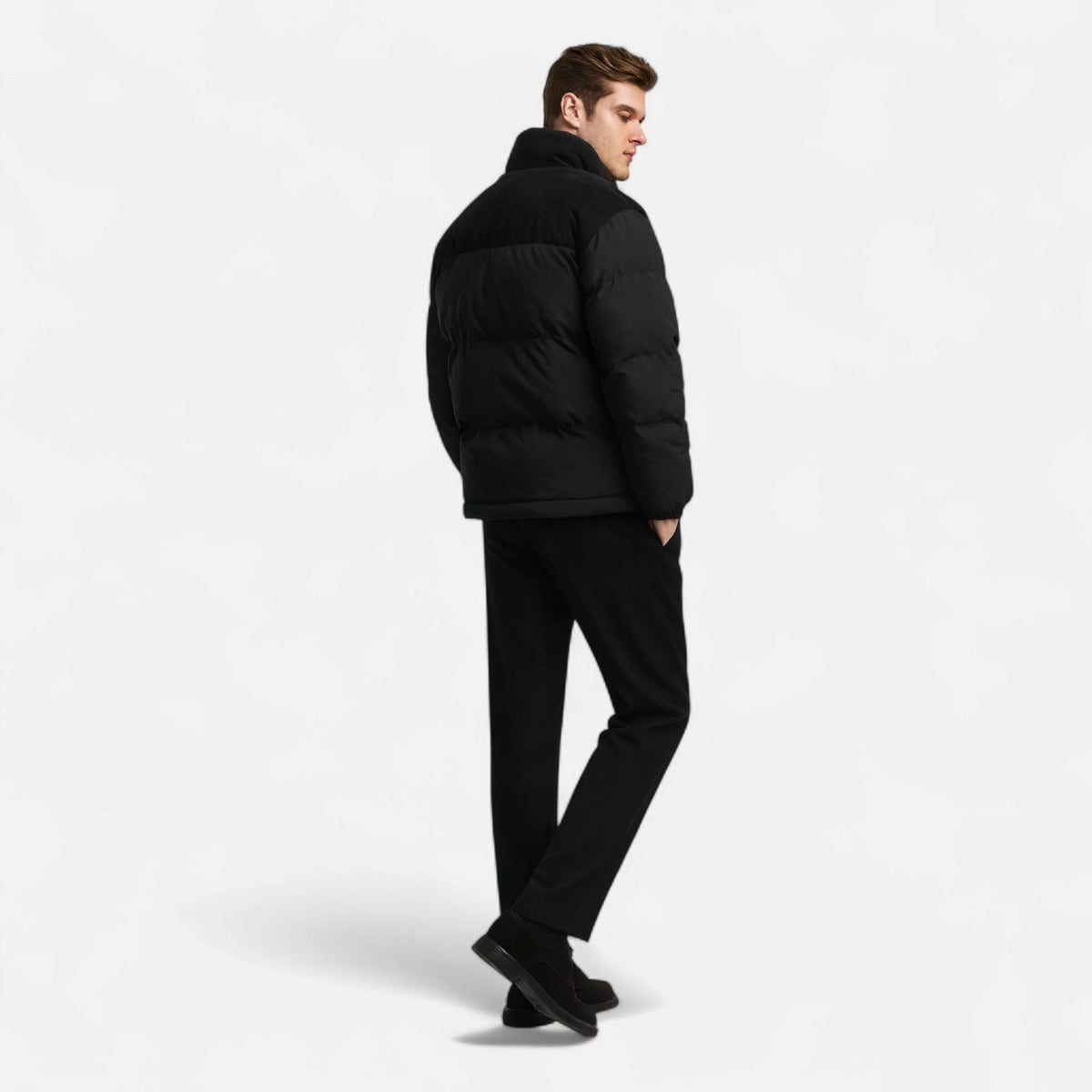 Mens puffer jacket quilted down insulated, lightweight winter jacket