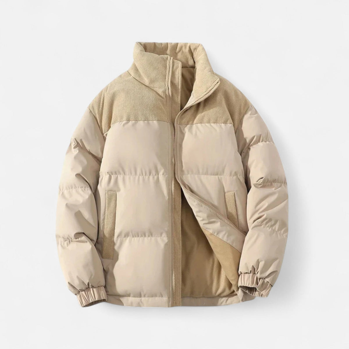 Mens puffer jacket quilted down insulated, lightweight winter jacket