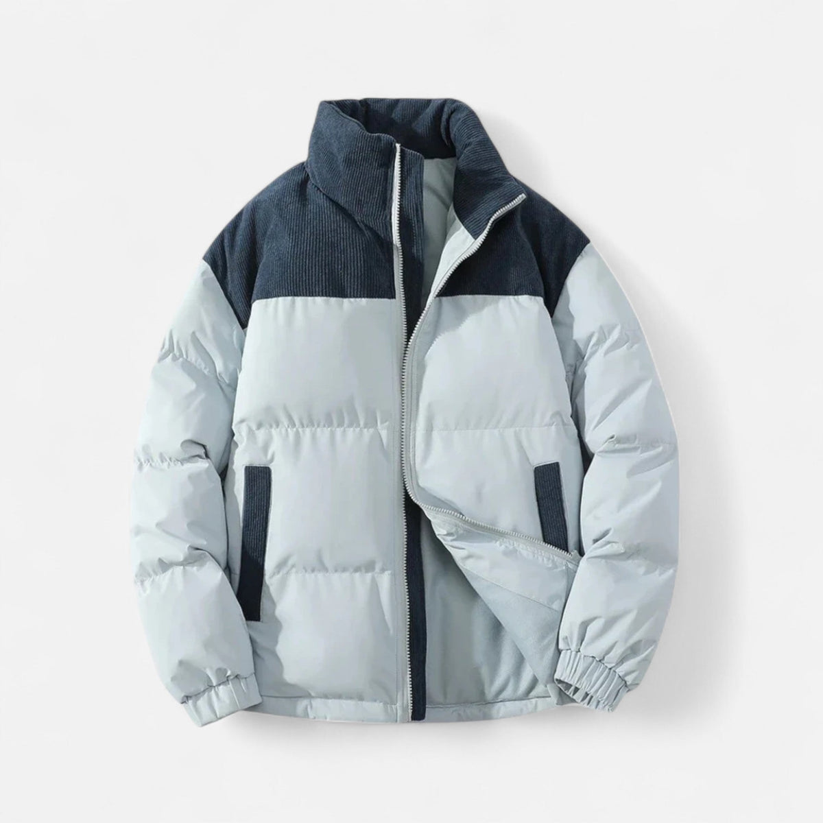 Mens puffer jacket quilted down insulated, lightweight winter jacket