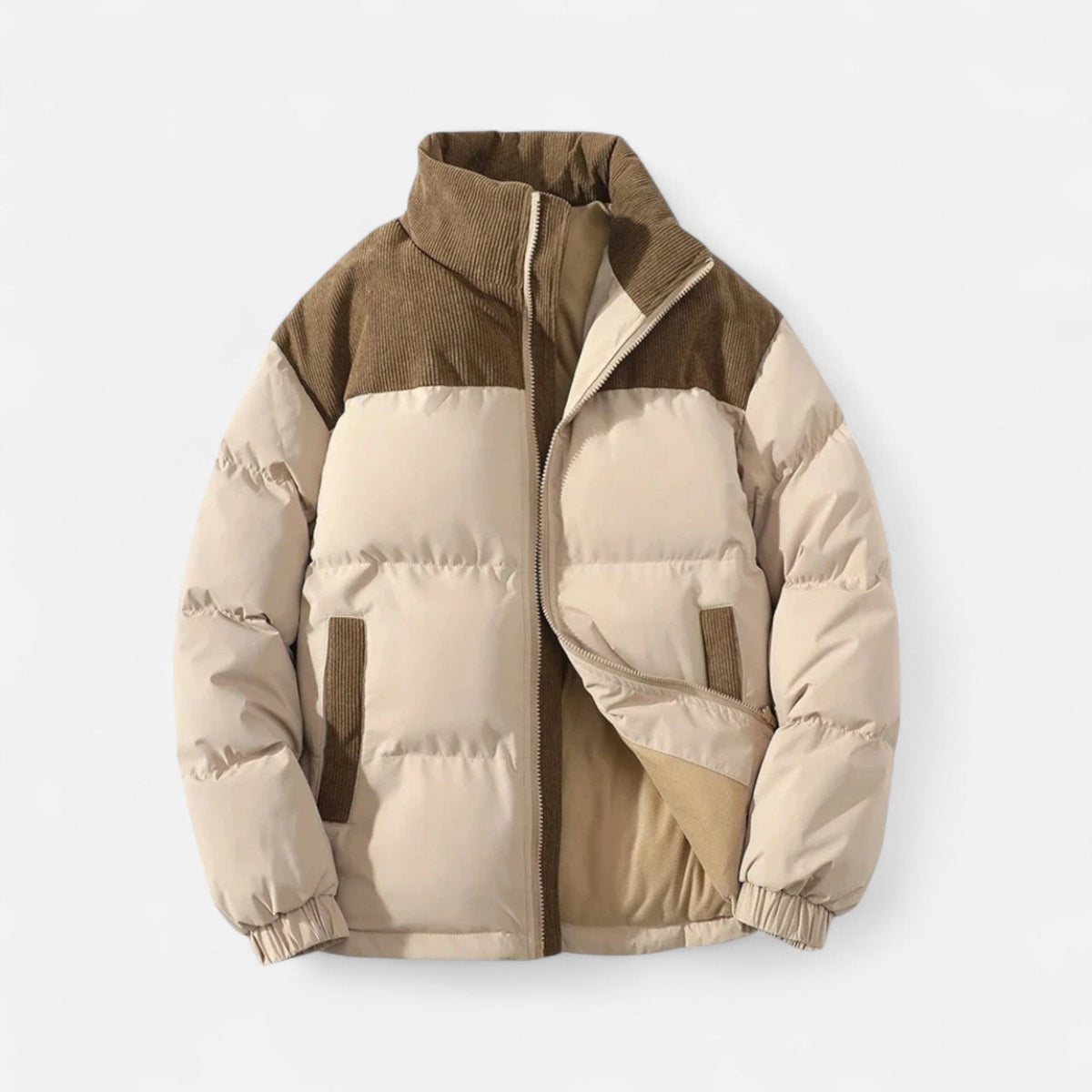Mens puffer jacket quilted down insulated, lightweight winter jacket