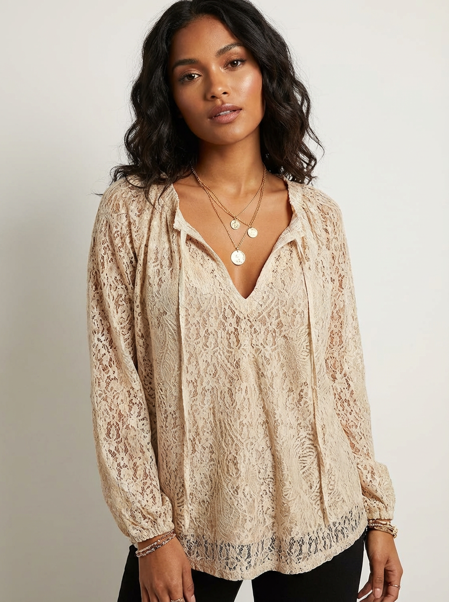 Lace Blouse | Bohemian, Airy | Women's Romantic Top