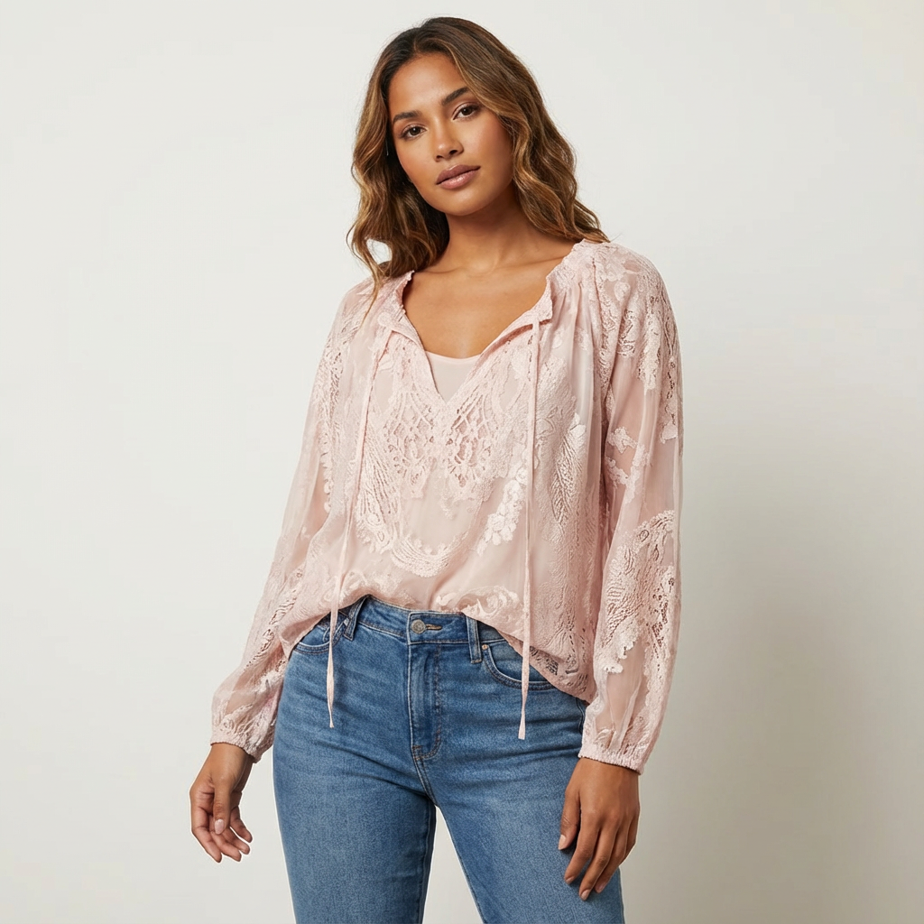 Lace Blouse | Bohemian, Airy | Women's Romantic Top