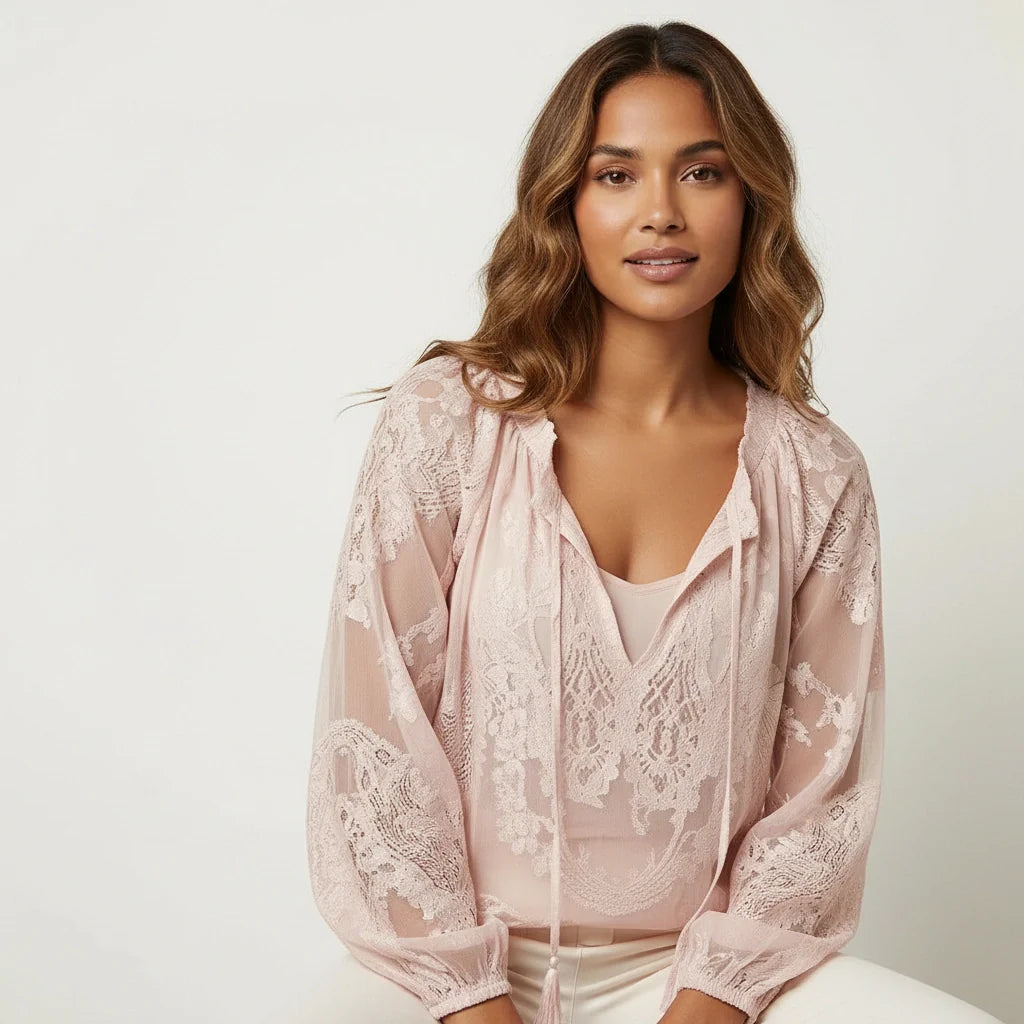 Lace Blouse | Bohemian, Airy | Women's Romantic Top