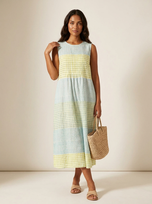 Women's Midi Dress | Sleeveless, Printed Summer | Elara