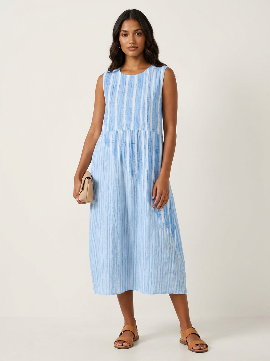 Women's Midi Dress | Sleeveless, Printed Summer | Elara